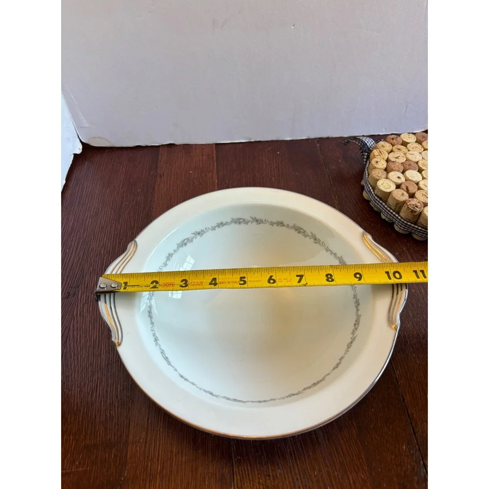 Noritake Crestmont 6013 Round Lugged Vegetable Bowl Gold Trim Japan Vintage